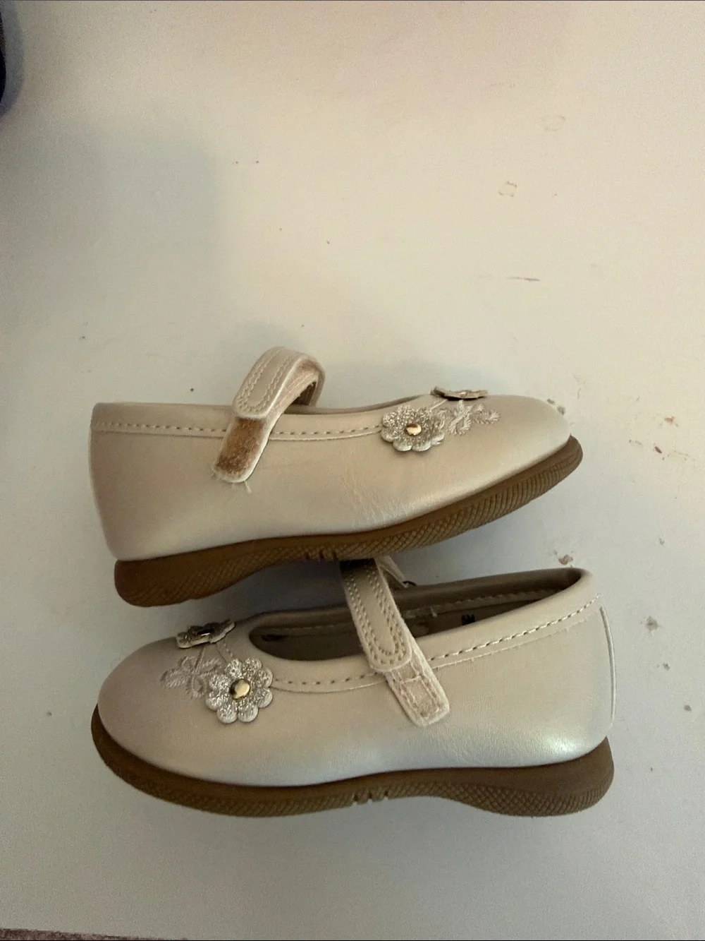 Rachel Girls Pearl Cream Floral Mary Jane Shoes